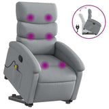 Fauteuil de massage inclinable Gris clair Tissu