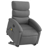 Fauteuil de massage inclinable Gris foncé Tissu