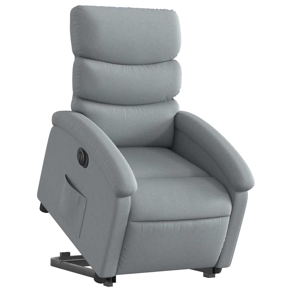 Fauteuil inclinable électrique gris clair tissu