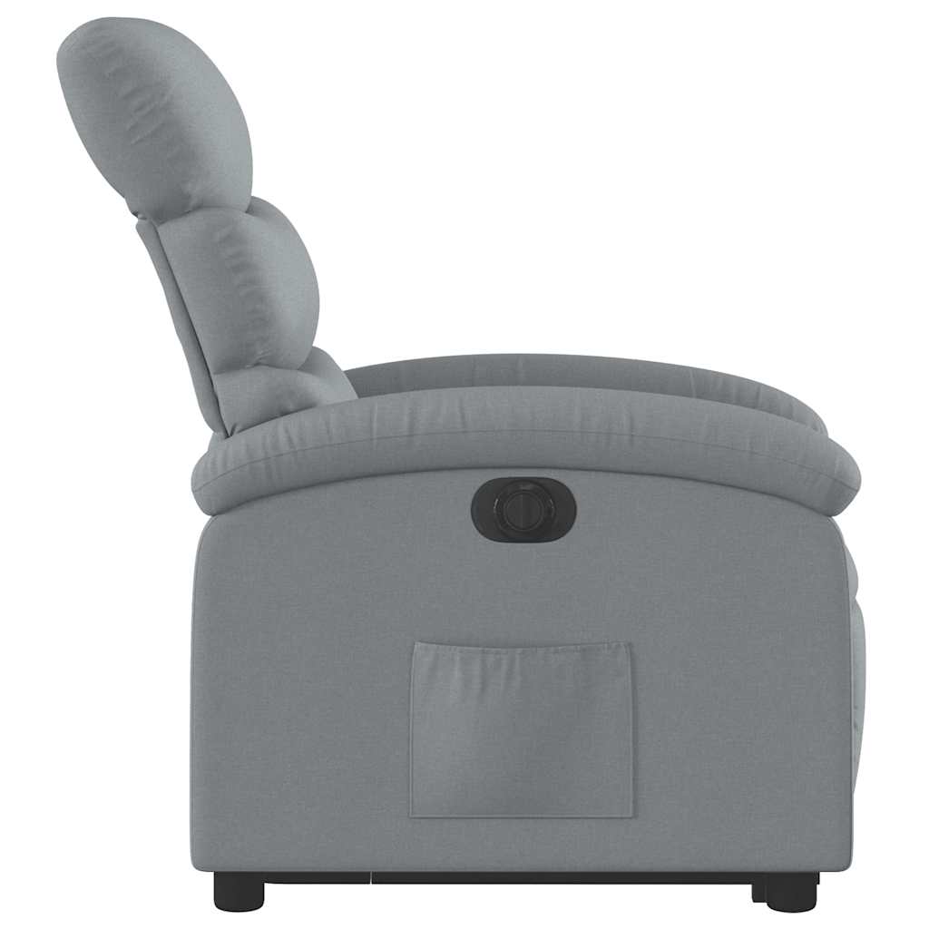 Fauteuil inclinable électrique gris clair tissu