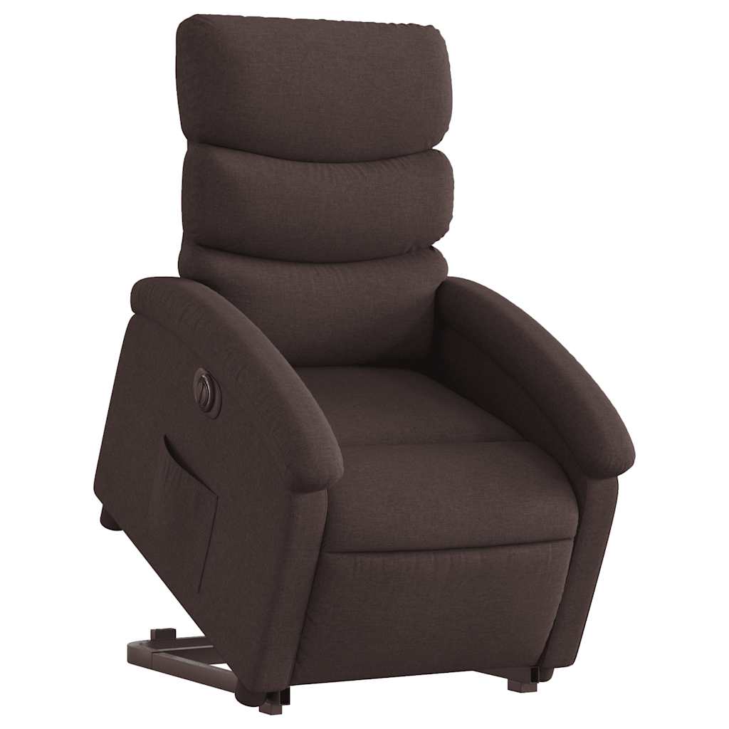 Fauteuil inclinable électrique marron foncé tissu