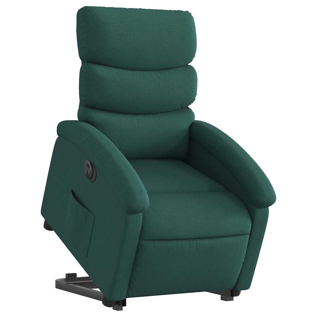 Fauteuil inclinable électrique vert foncé tissu