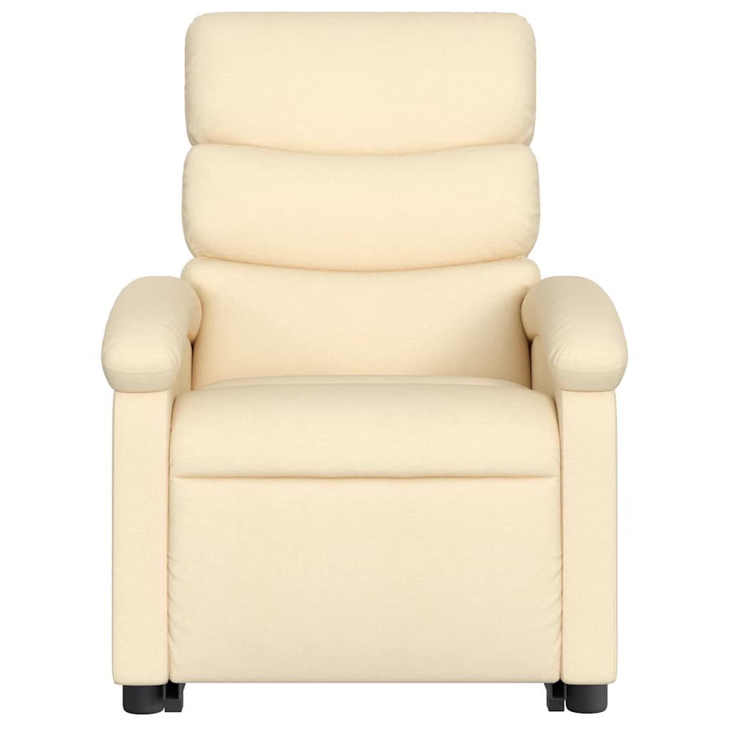 Fauteuil inclinable électrique crème tissu