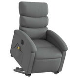 Fauteuil inclinable de massage électrique Gris foncé Tissu