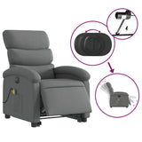 Fauteuil inclinable de massage électrique Gris foncé Tissu