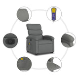 Fauteuil inclinable de massage électrique Gris foncé Tissu