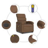 Fauteuil inclinable de massage électrique Marron Tissu