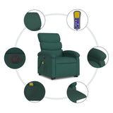 Fauteuil inclinable de massage électrique Vert foncé Tissu