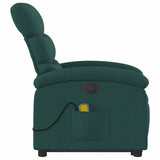 Fauteuil inclinable de massage électrique Vert foncé Tissu