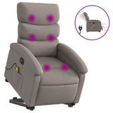Fauteuil inclinable de massage électrique Taupe Tissu