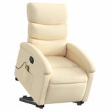 Fauteuil inclinable de massage électrique Crème Tissu