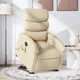 Fauteuil inclinable de massage électrique Crème Tissu
