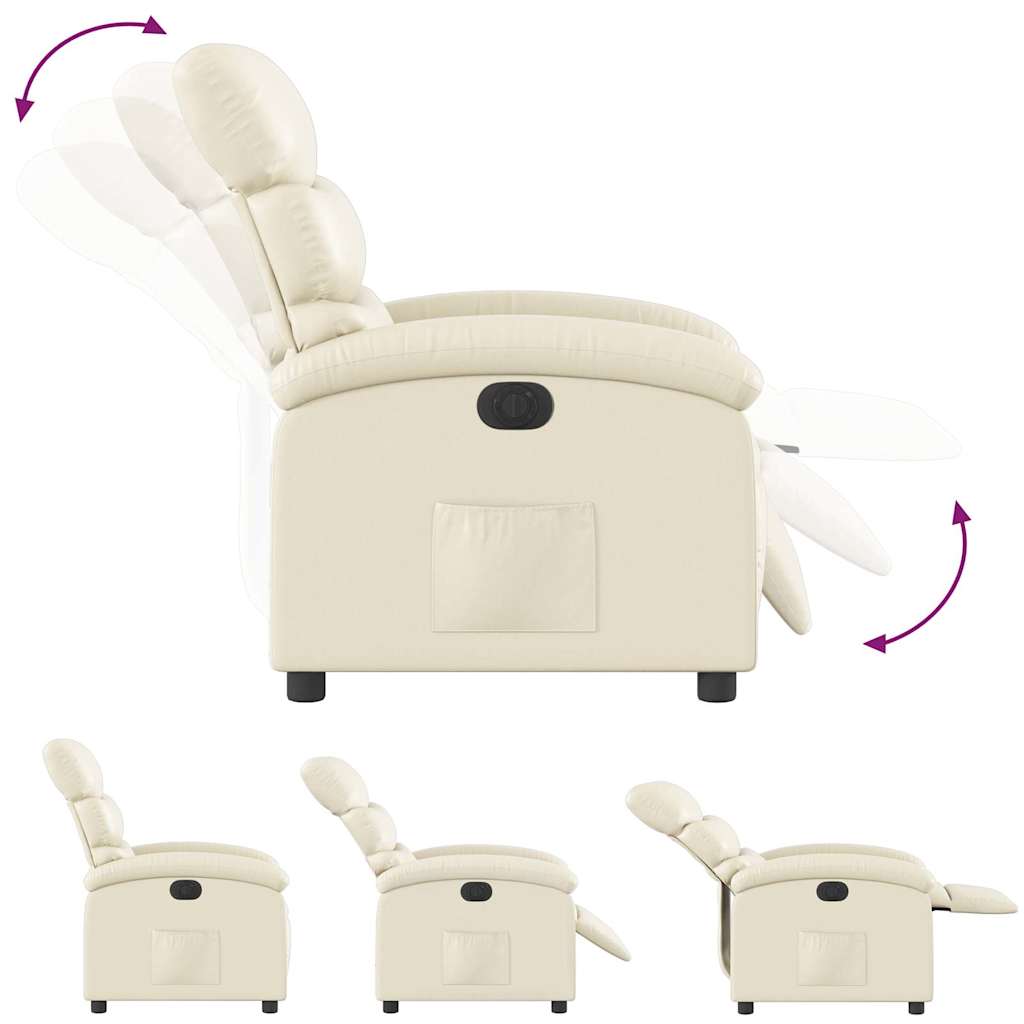 Fauteuil inclinable électrique Crème Similicuir
