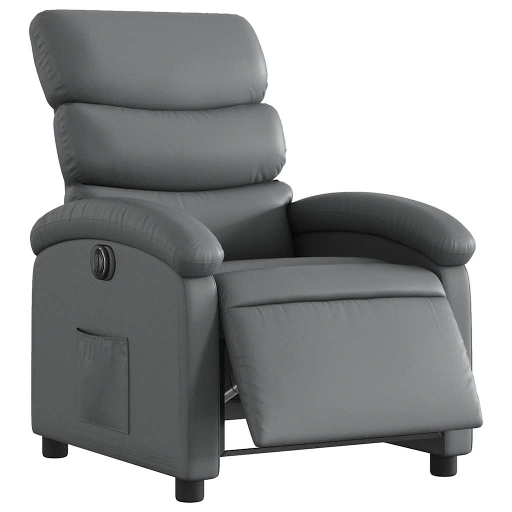 Fauteuil inclinable électrique Gris Similicuir