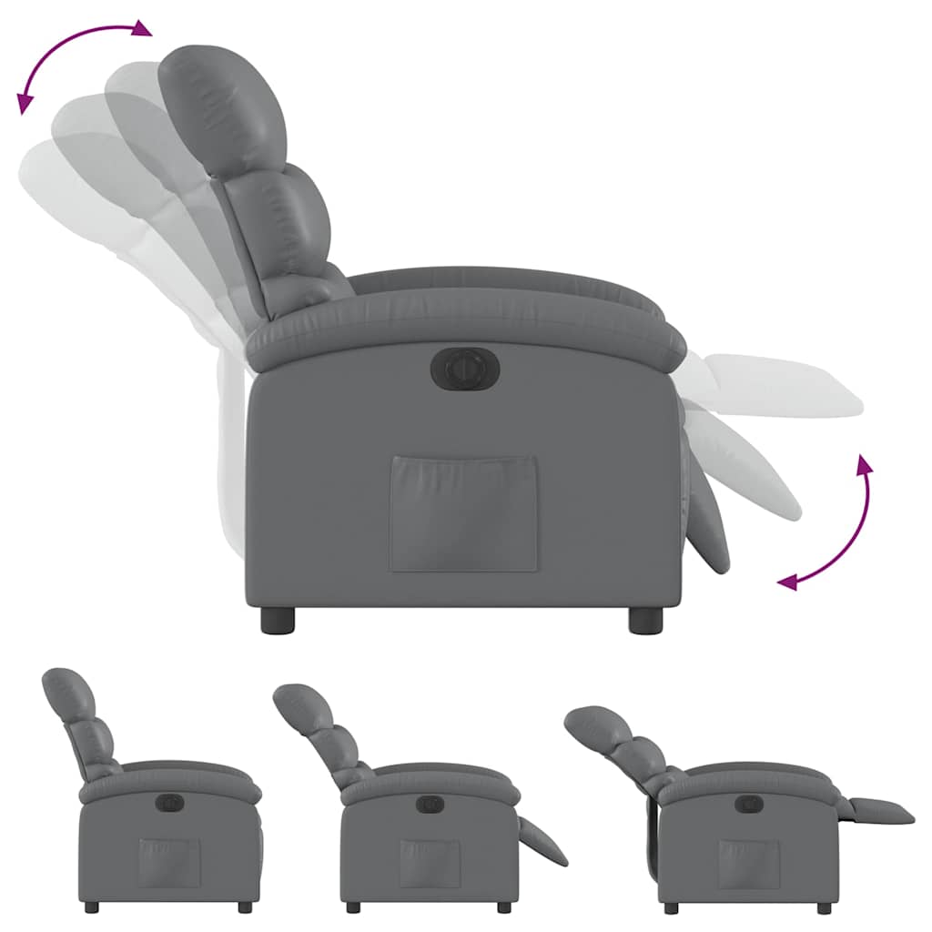 Fauteuil inclinable électrique Gris Similicuir