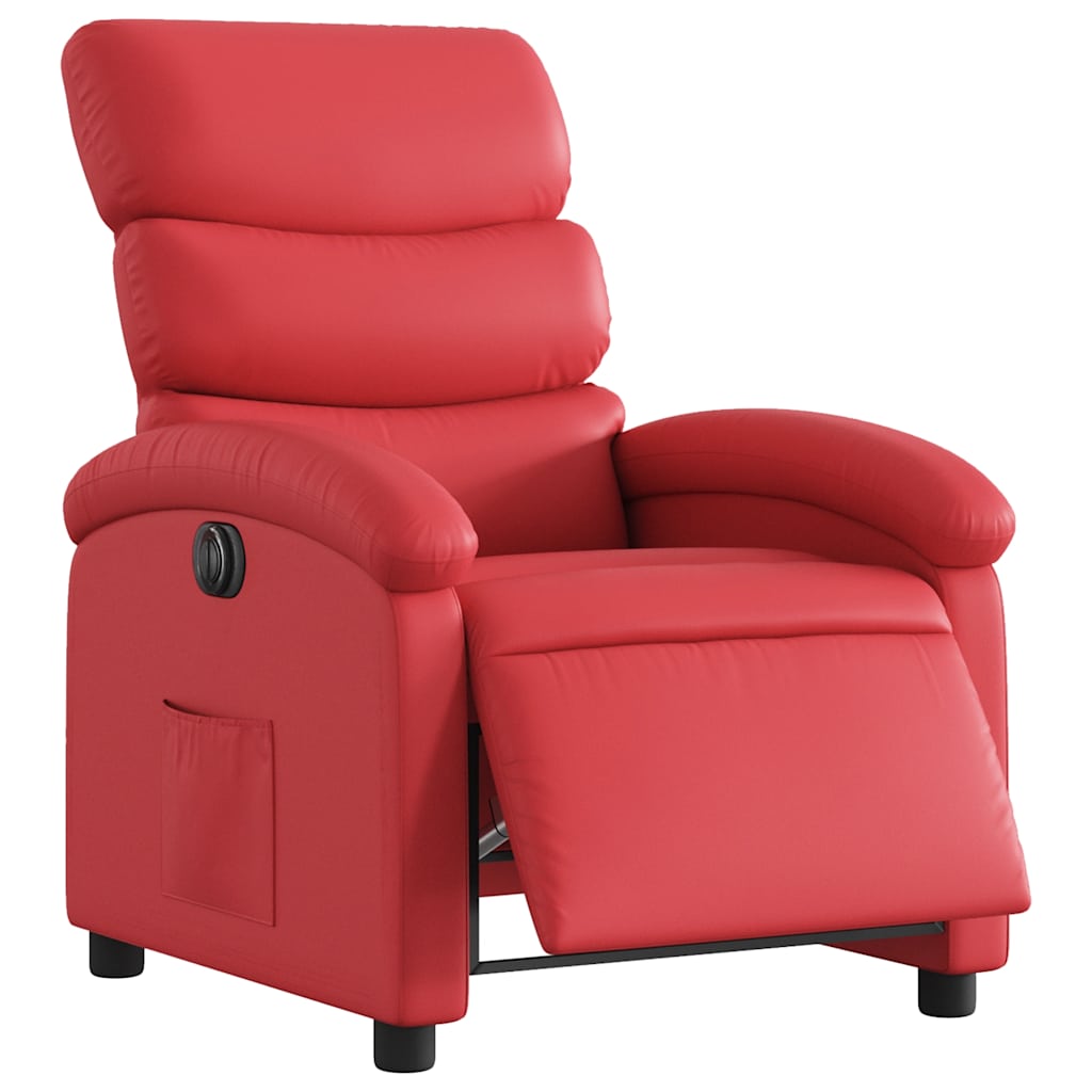 Fauteuil inclinable électrique Rouge Similicuir