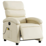 Fauteuil de massage inclinable électrique crème similicuir