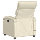 Fauteuil de massage inclinable électrique crème similicuir