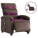 Fauteuil de massage inclinable électrique marron similicuir