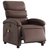 Fauteuil de massage inclinable électrique marron similicuir