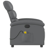 Fauteuil de massage inclinable électrique gris similicuir
