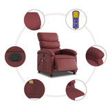 Fauteuil de massage inclinable électrique rouge bordeaux