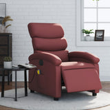 Fauteuil de massage inclinable électrique rouge bordeaux