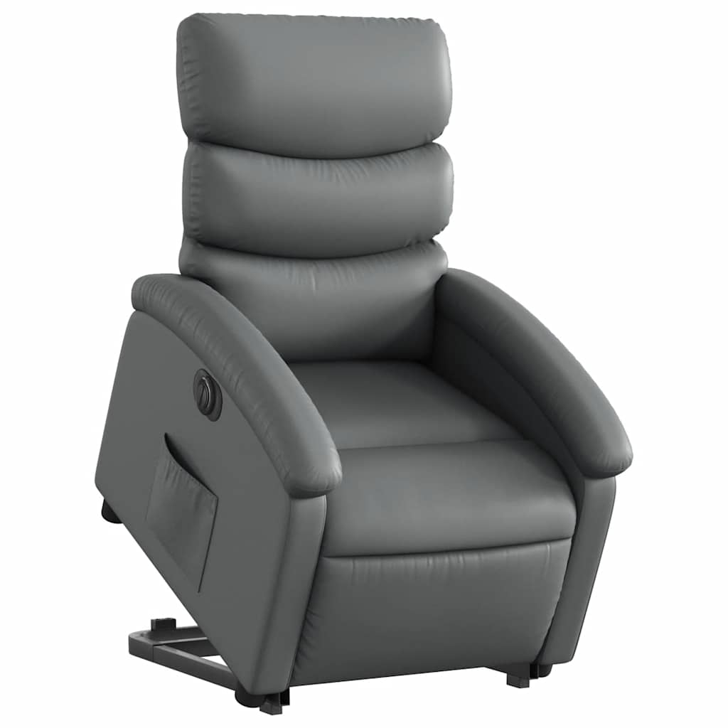Fauteuil inclinable électrique gris similicuir