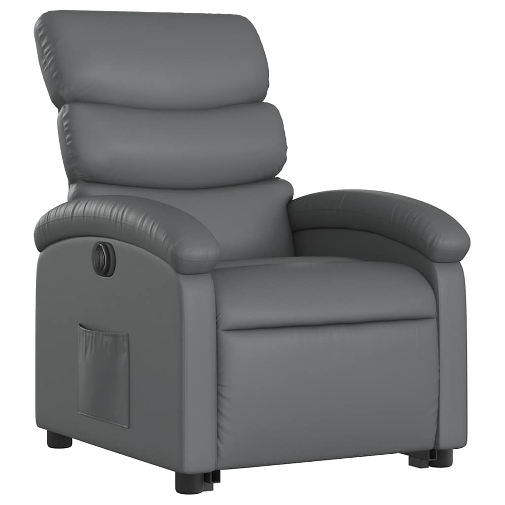 Fauteuil inclinable électrique gris similicuir