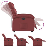 Fauteuil inclinable électrique rouge bordeaux similicuir