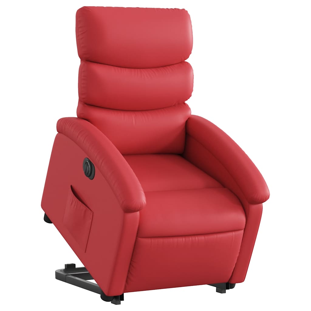Fauteuil inclinable électrique rouge similicuir