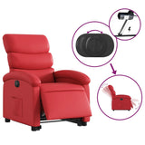 Fauteuil inclinable électrique rouge similicuir