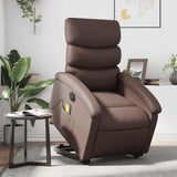 Fauteuil inclinable de massage électrique marron similicuir