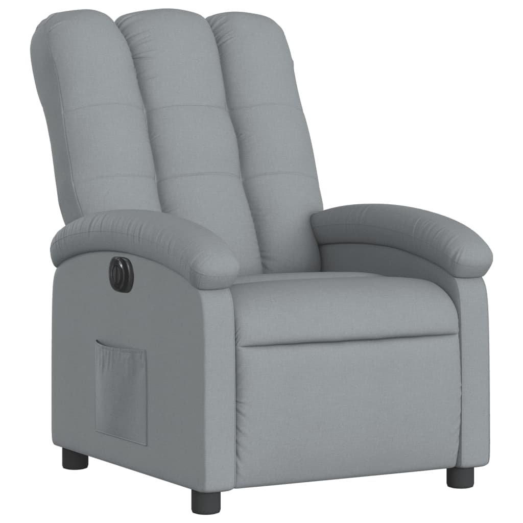 Fauteuil inclinable électrique Gris clair Tissu