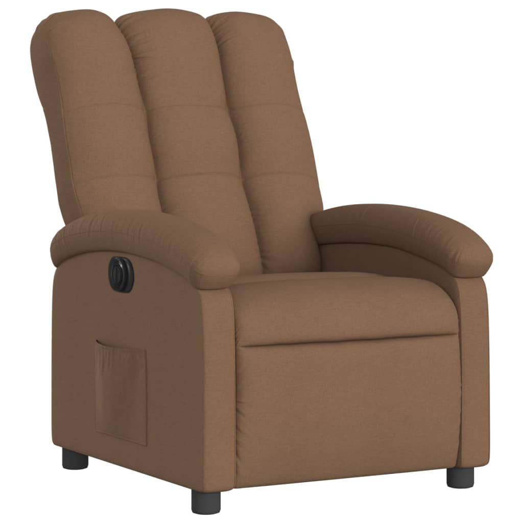Fauteuil inclinable électrique Marron Tissu