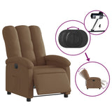 Fauteuil inclinable électrique Marron Tissu
