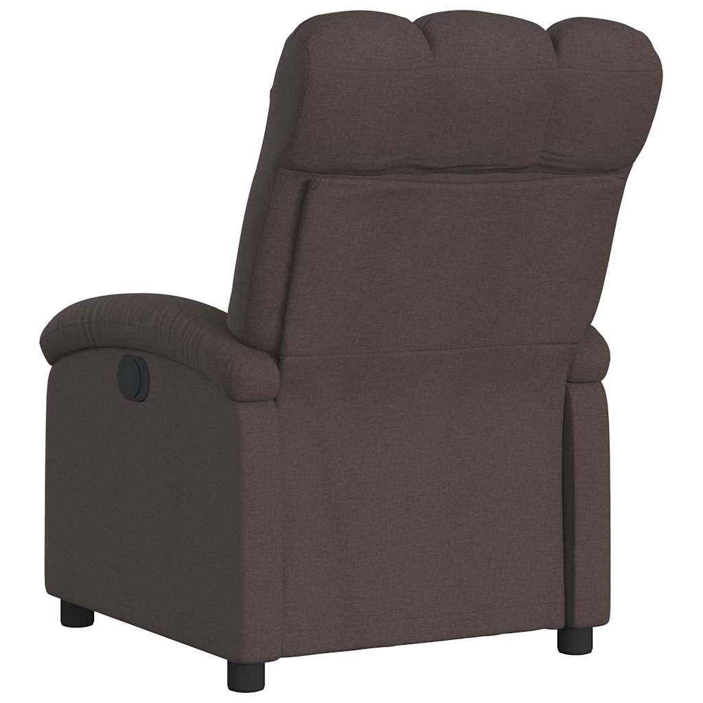 Fauteuil inclinable électrique Marron foncé Tissu