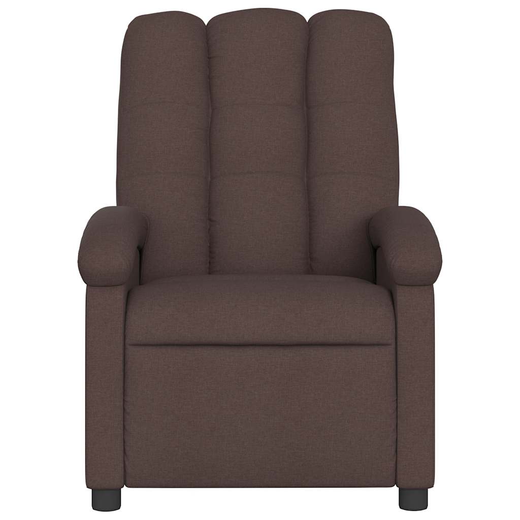 Fauteuil inclinable électrique Marron foncé Tissu