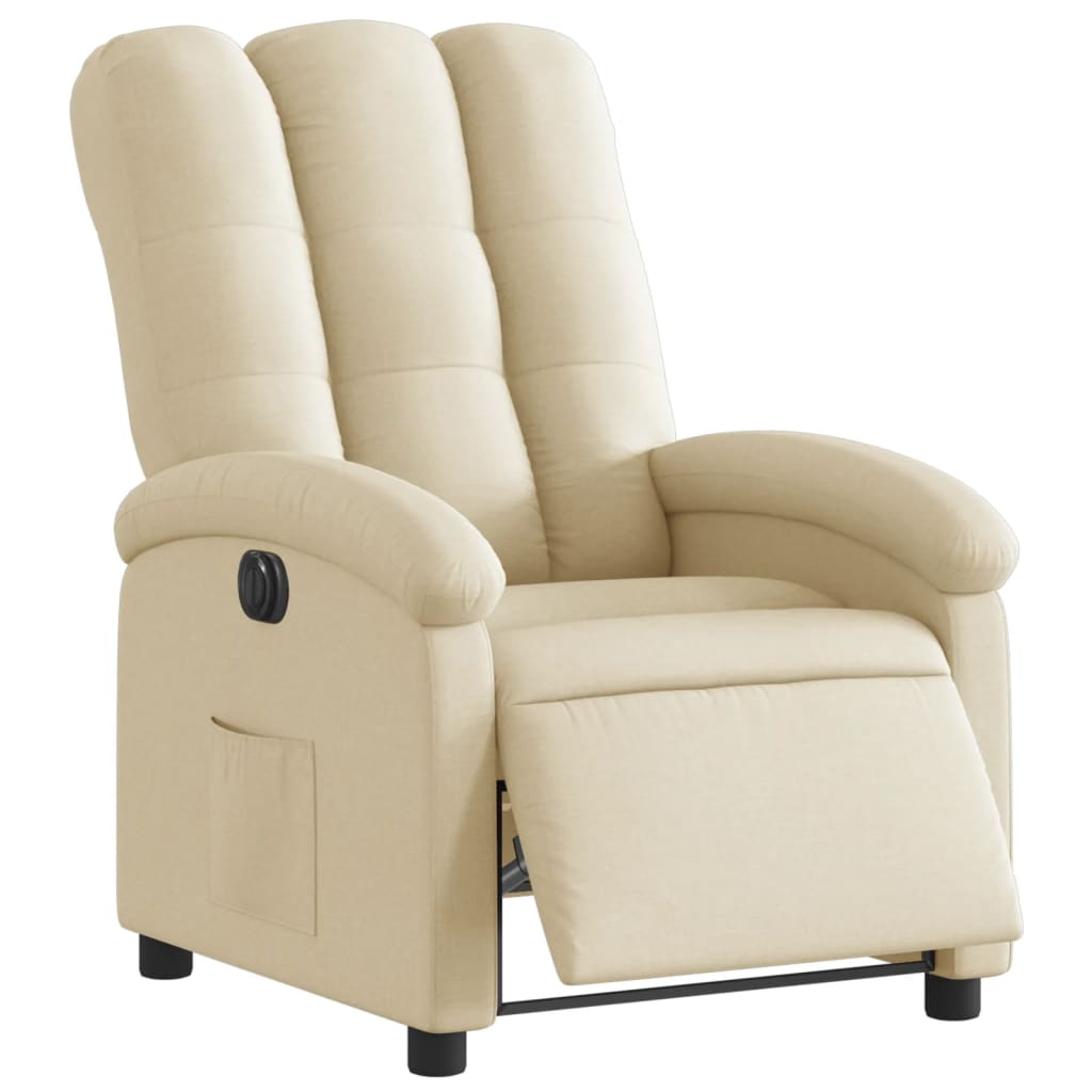 Fauteuil inclinable électrique Crème Tissu