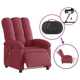 Fauteuil de massage inclinable électrique Rouge bordeaux Tissu