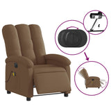 Fauteuil inclinable de massage électrique marron tissu
