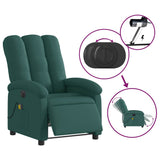 Fauteuil de massage inclinable électrique Vert foncé Tissu