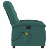 Fauteuil de massage inclinable électrique Vert foncé Tissu