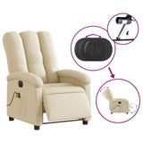 Fauteuil inclinable de massage électrique crème tissu