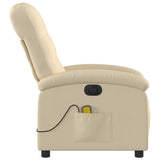 Fauteuil inclinable de massage électrique crème tissu