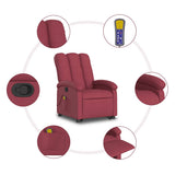 Fauteuil inclinable de massage Rouge bordeaux Tissu