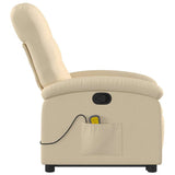 Fauteuil inclinable de massage Crème Tissu