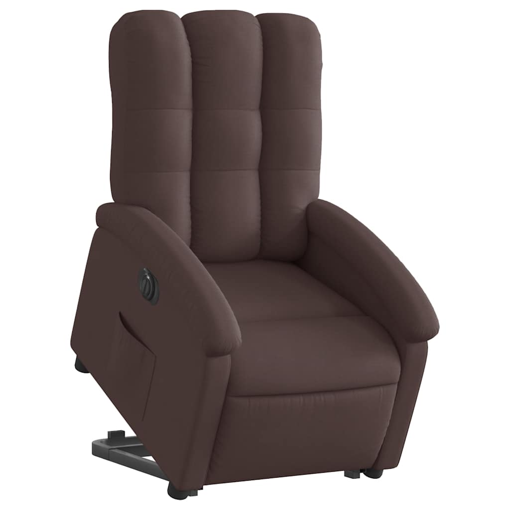 Fauteuil inclinable électrique marron foncé tissu