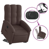 Fauteuil inclinable électrique marron foncé tissu