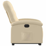 Fauteuil inclinable électrique crème tissu